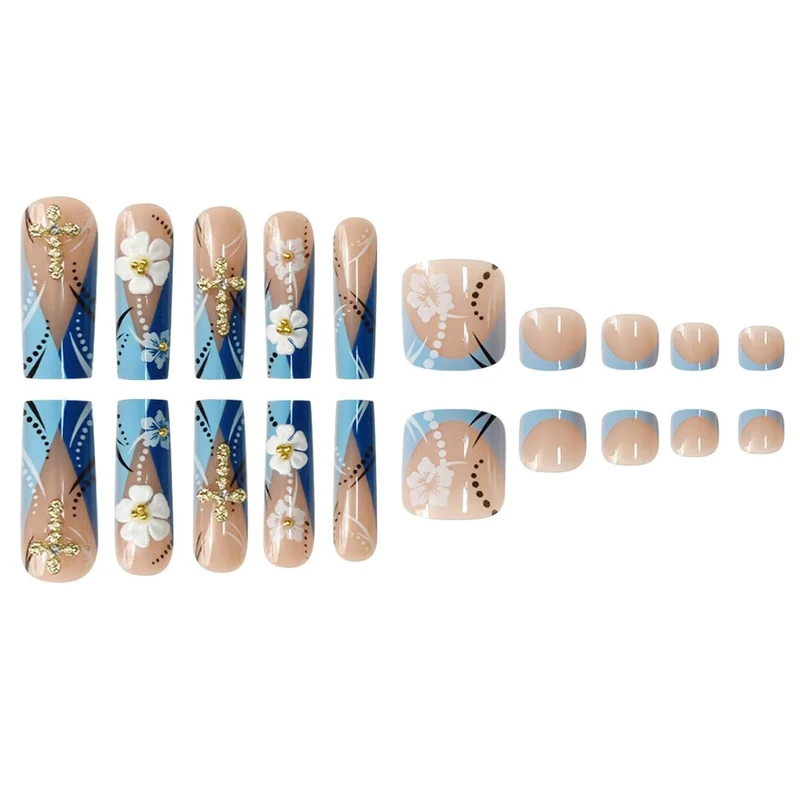 Florale Eleganz Acryl Nagelset Karnz