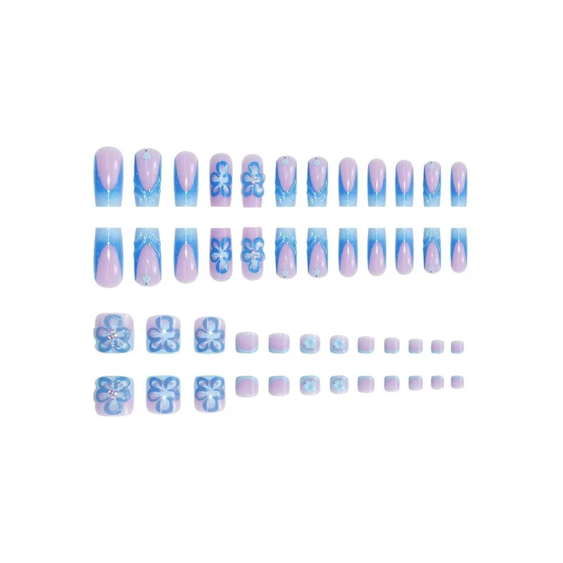 Blumen Design Acryl Nagel und Zehen Kunst Set Karnz