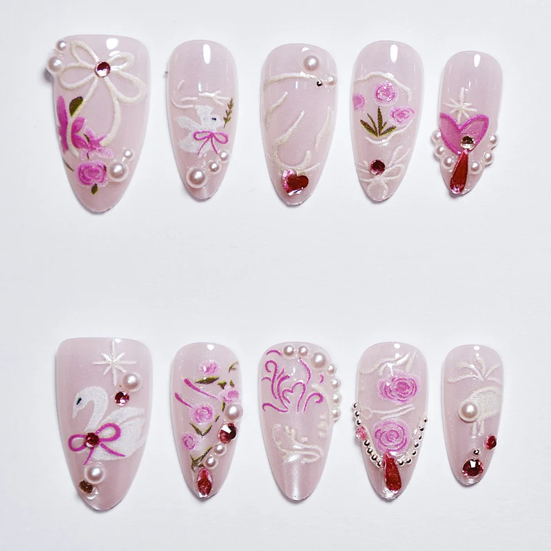 Floral Art Press-On Nail Set Karnz