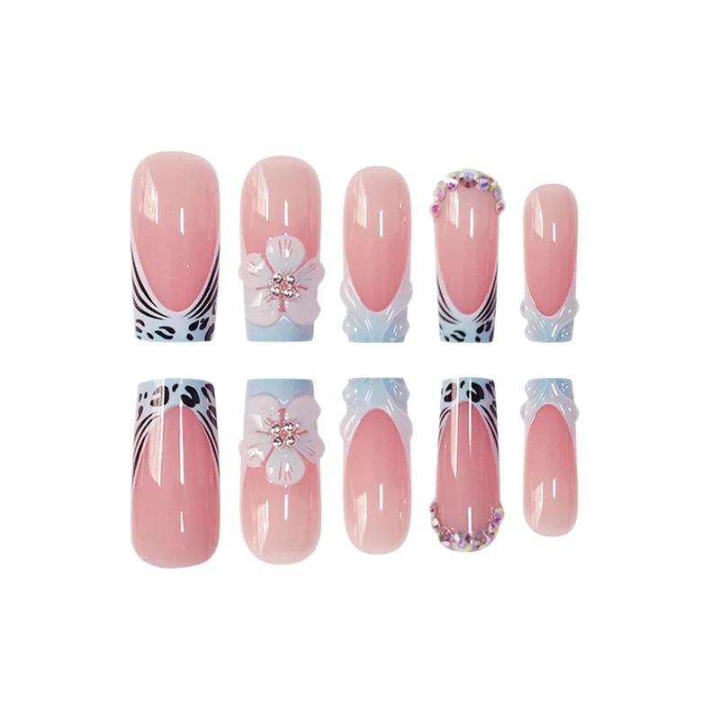 Floral Acryl Nagelkunst Erweiterungen Karnz