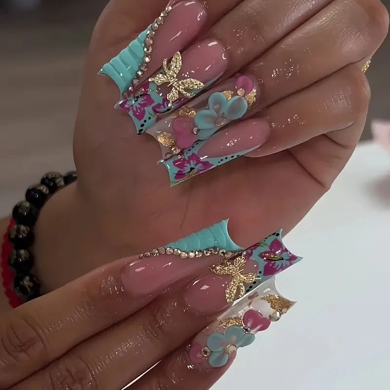 Floral 3D Nagelkunst Verbesserungen Karnz