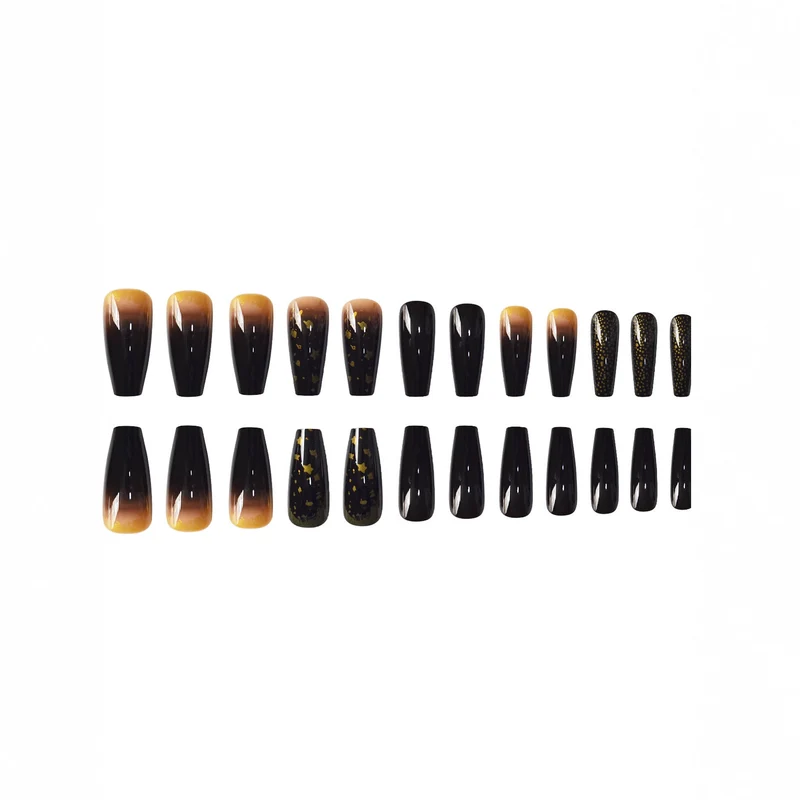Elegante Press-On-Nagelset mit Stern- und Glitzerakzenten Karnz