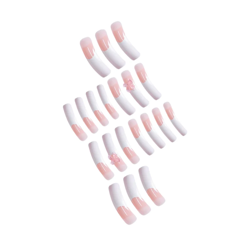 Elegante French Tip Acryl-Nagelverstärkungen Karnz