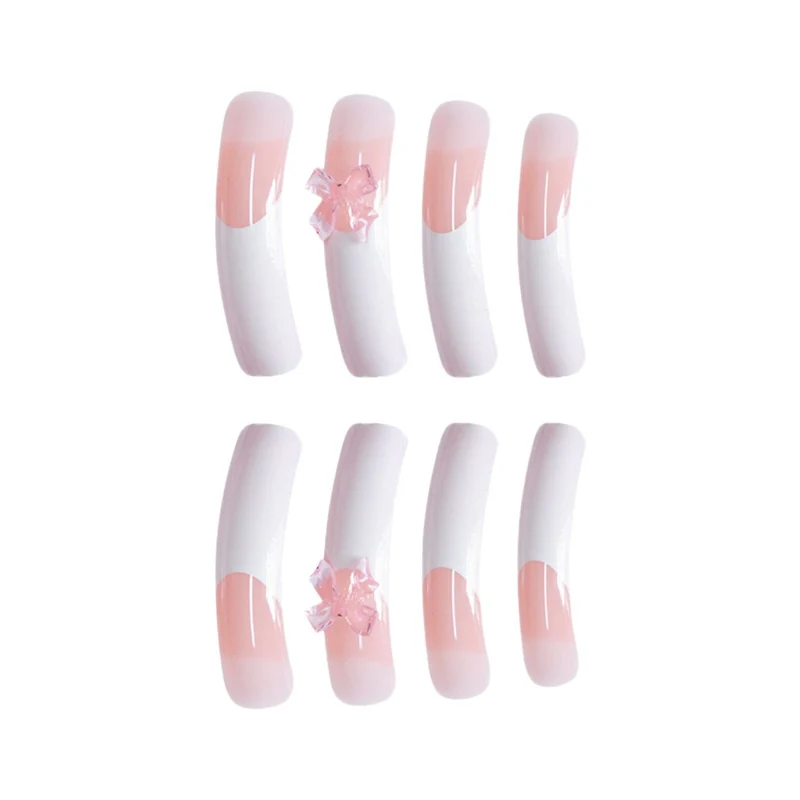 Elegante French Tip Acryl-Nagelverstärkungen Karnz