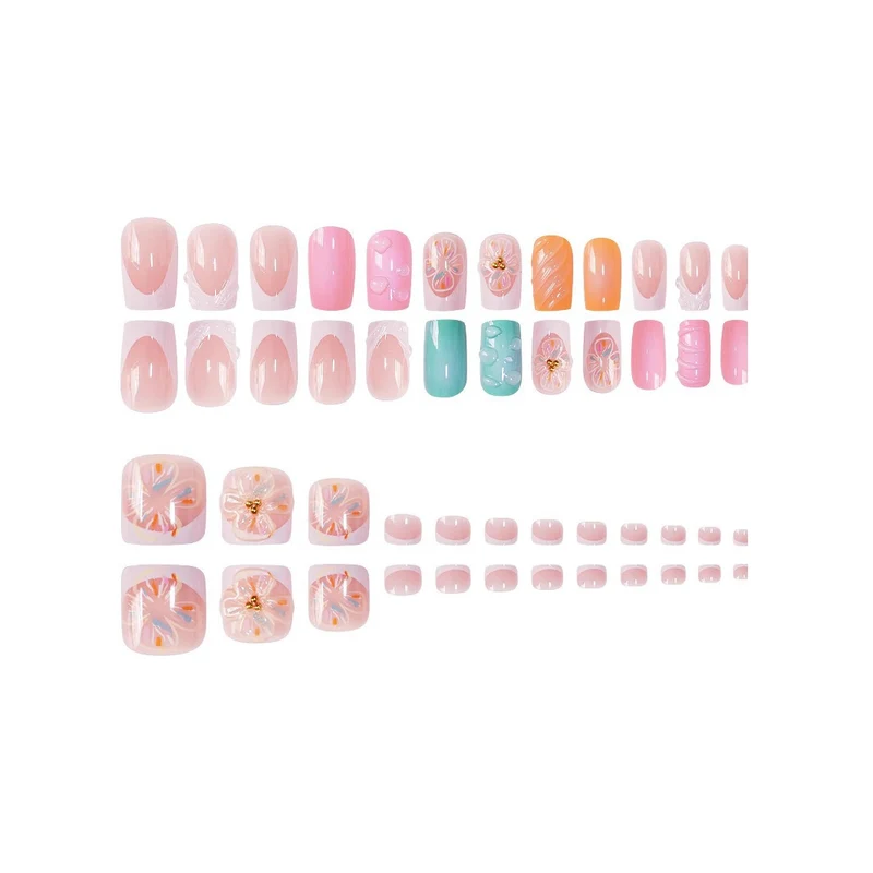 Elegantes Blumen-Nagelkunst-Set Karnz