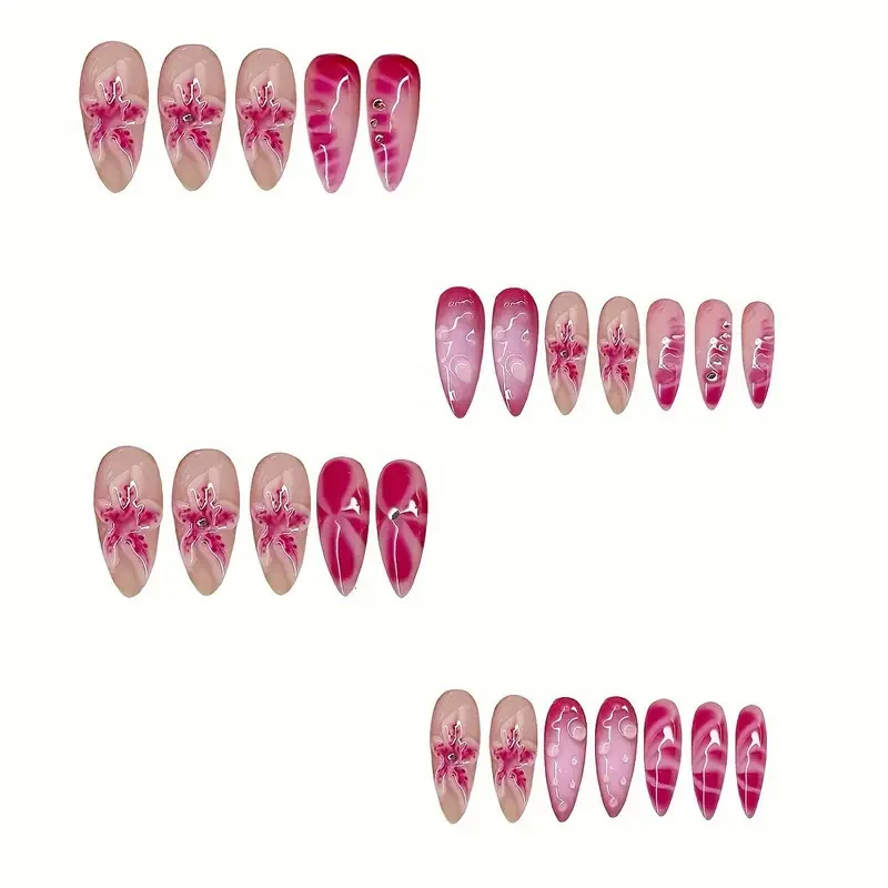 Elegante dekorative Press-on-Nagelverzierungen Karnz