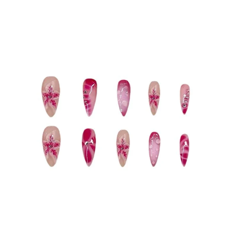 Elegante dekorative Press-on-Nagelverzierungen Karnz
