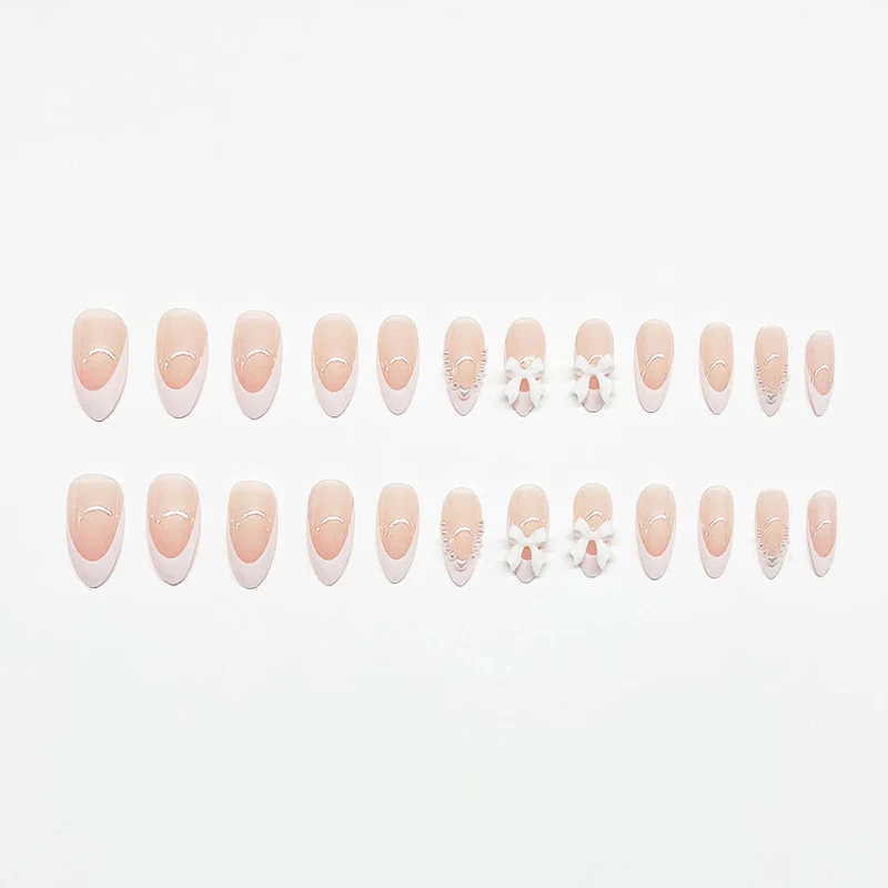 Elegante mit Schleifen verzierten Acryl-Nagelerweiterungen Karnz