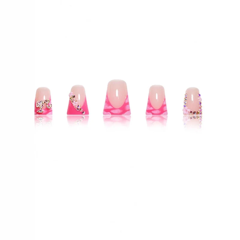 Dekorative Blumen- und Strass-Acrylnagelerweiterungen Karnz