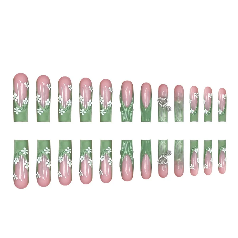 Dekorativer floral-akryl-nagelset Karnz
