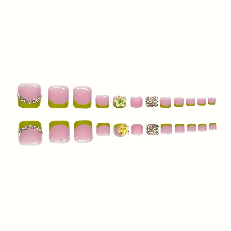Künstlerisches Floral Press-On Nagel-Set Karnz
