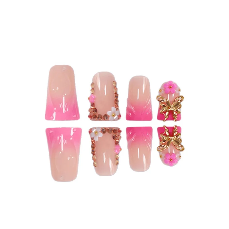 Künstlerische florale Press-On Nagelverzierungen Karnz