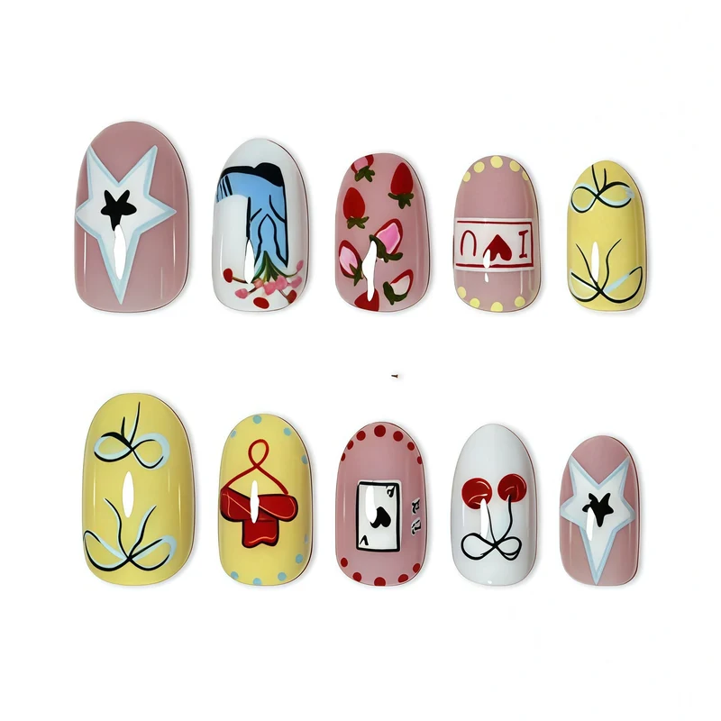 Künstlerisches Florales Nagelkunst Set Karnz