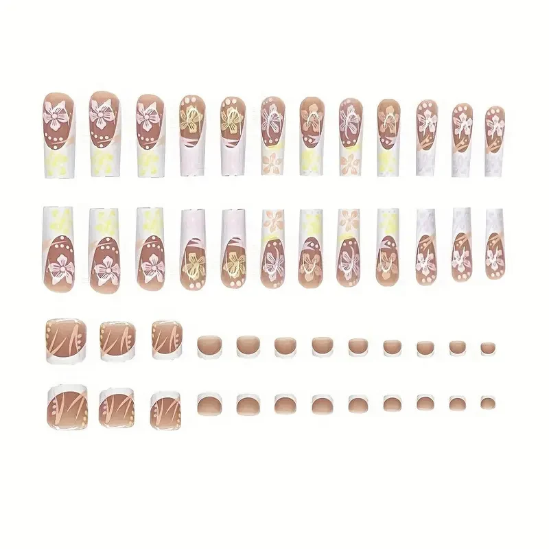 Künstlerisches Floral Nagelkunst Ensemble Karnz