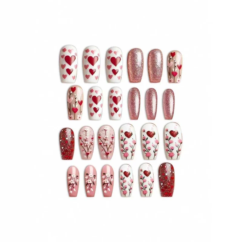 Künstlerische florale Nagelkunst Karnz