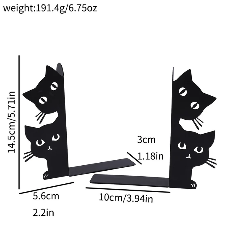 Kat Silhouette dekorative Buchstützen