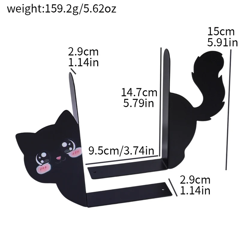Kat Silhouette dekorative Buchstützen