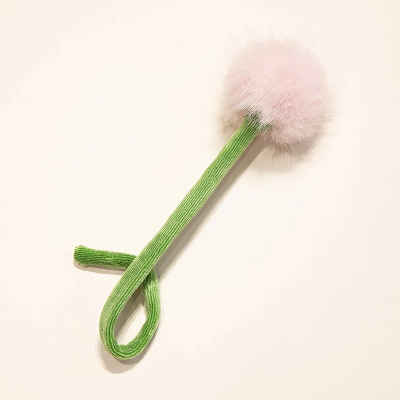 Plüsch Cordhosen Tulpe Katzenspielzeug mit flauschigem Pom-Bud & flexiblem Stiel Karnz