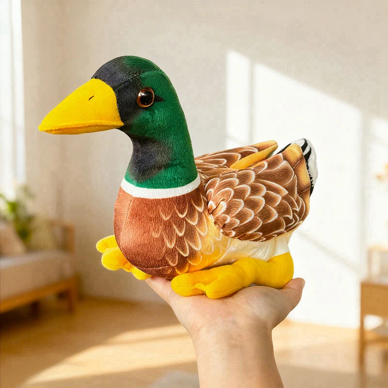 Mallard-Ente Plüschbegleiter mit besticktem Federdesign & gewichtetem Boden Karnz