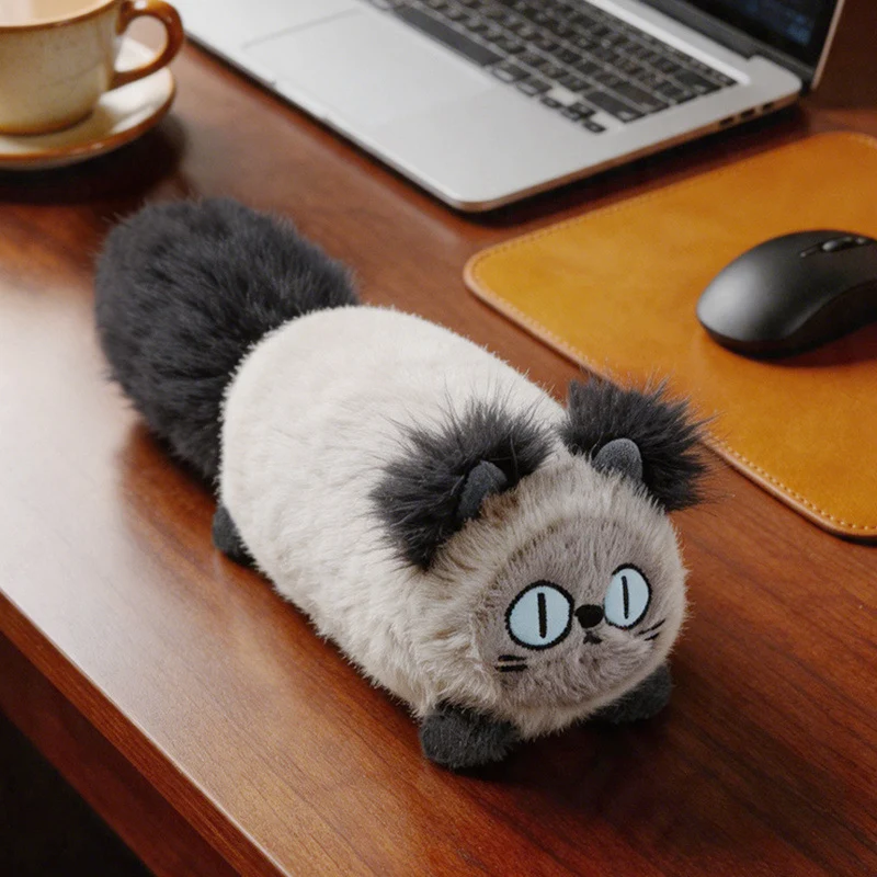 Lange Plüsch Katzen Tisch Handgelenkauflage mit Memory Foam Kern und rutschfester Basis Karnz