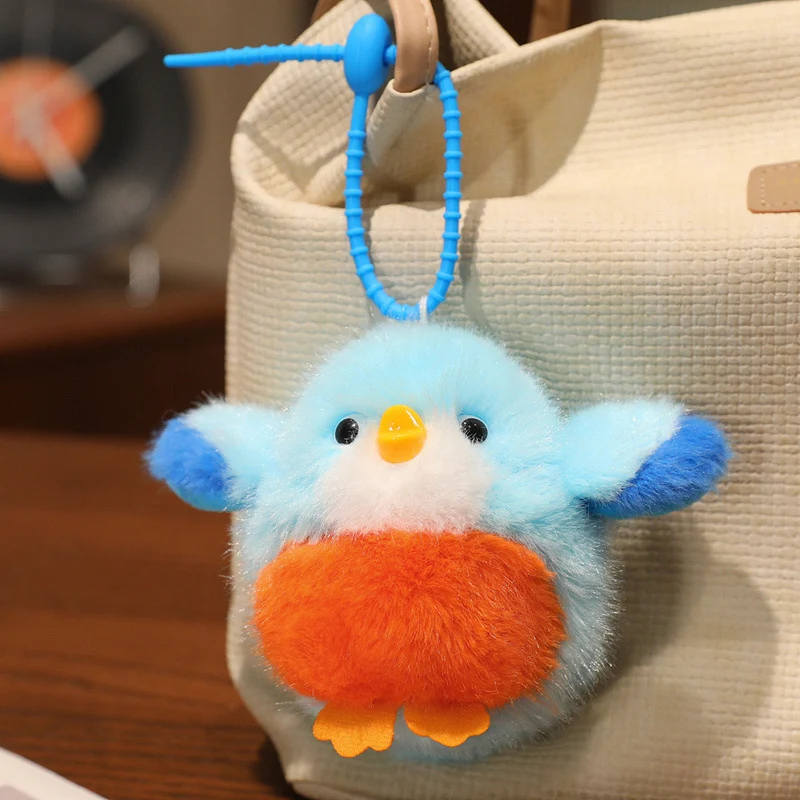 Fluffy Plush Chick Bag Charm Schlüsselanhänger mit flexiblem Schlaufenriemen Karnz