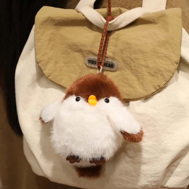 Fluffy Plush Chick Bag Charm Schlüsselanhänger mit flexiblem Schlaufenriemen Karnz