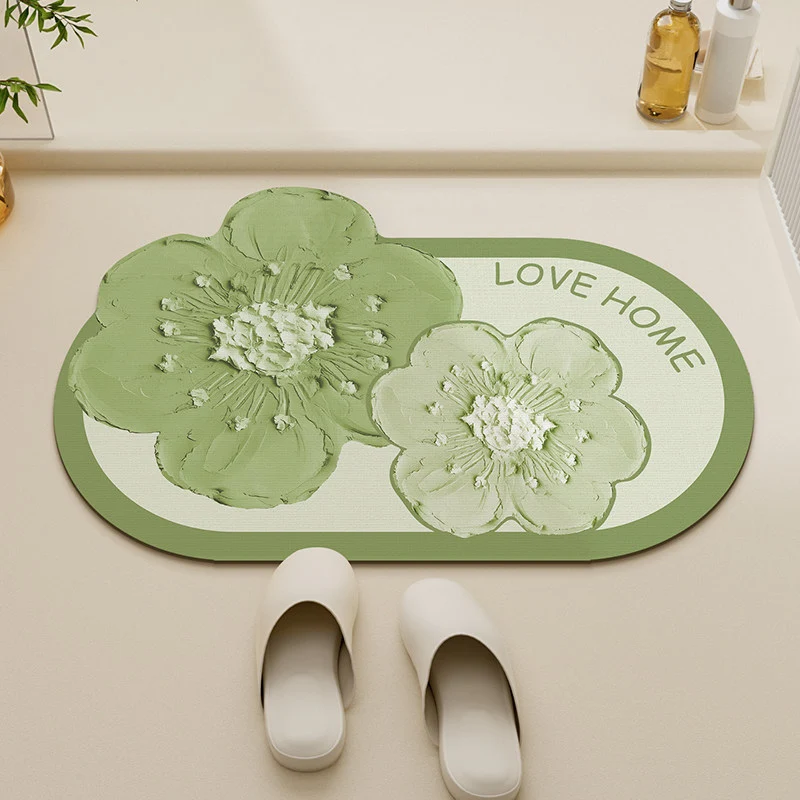 Blumenmuster Antirutsch-Badematte
