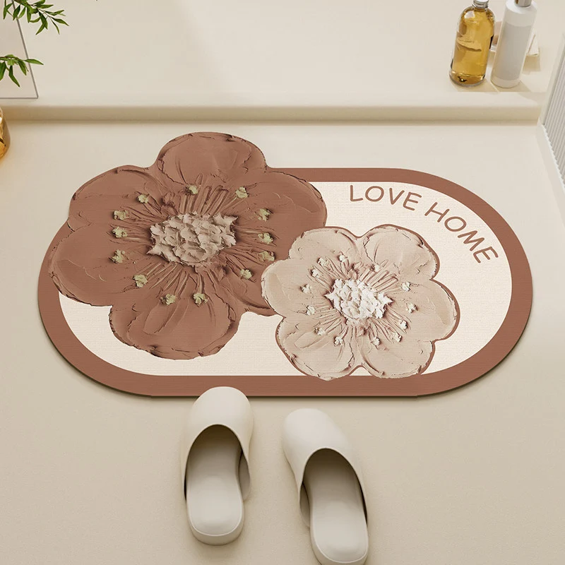 Blumenmuster Antirutsch-Badematte