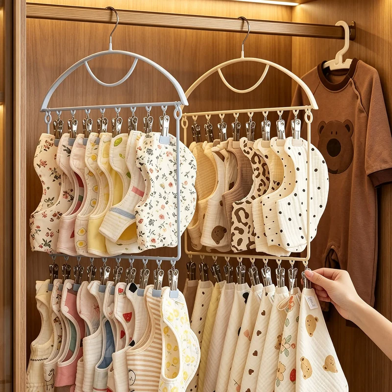 Wäscheständer mit Mehrfach-Klammern für Babykleidung