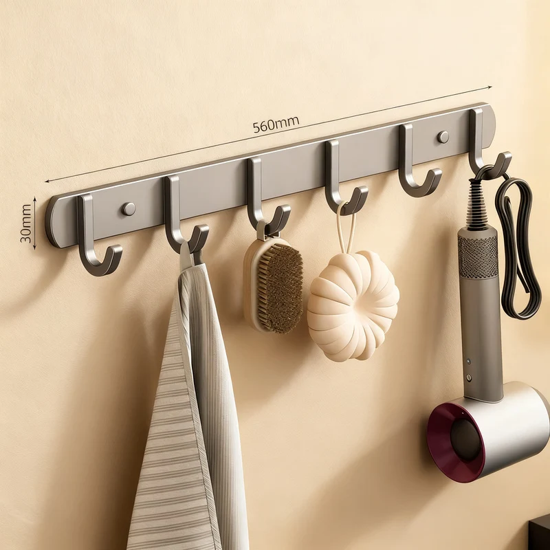 Starke Aluminium-Wandhaken mit Klebepads