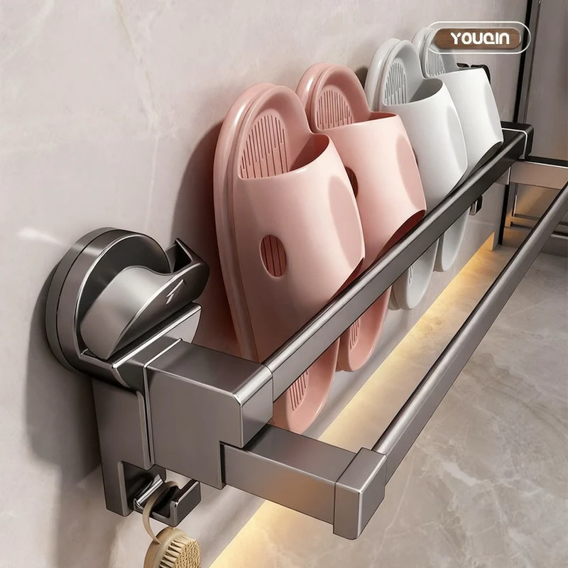 Badezimmer-Pantoffelablage mit Saugnapf, ausziehbar