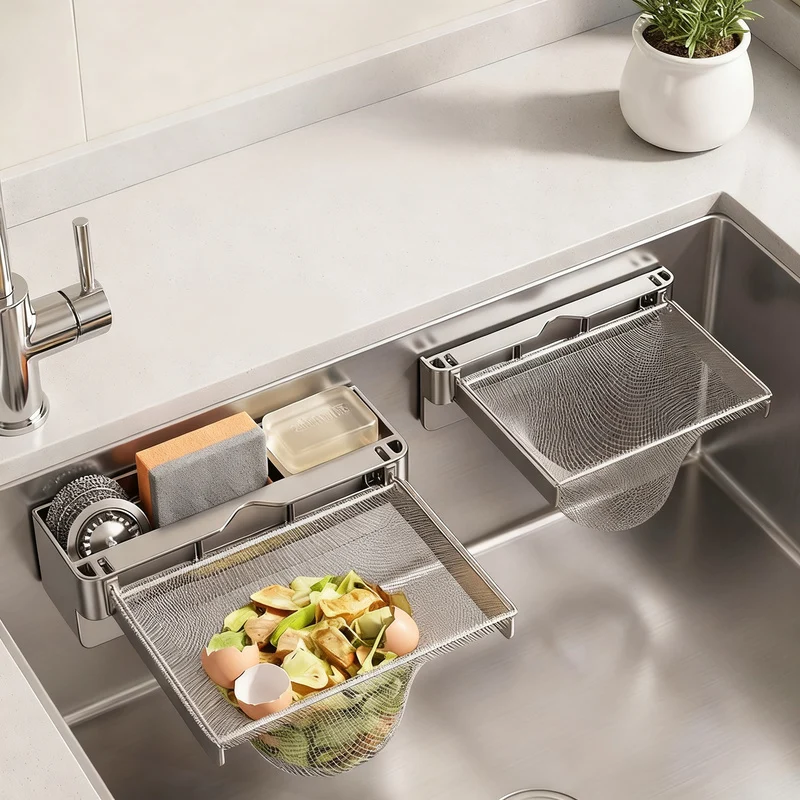 Ausziehbares Spülbecken-Sieb mit Filternetzen, ABS