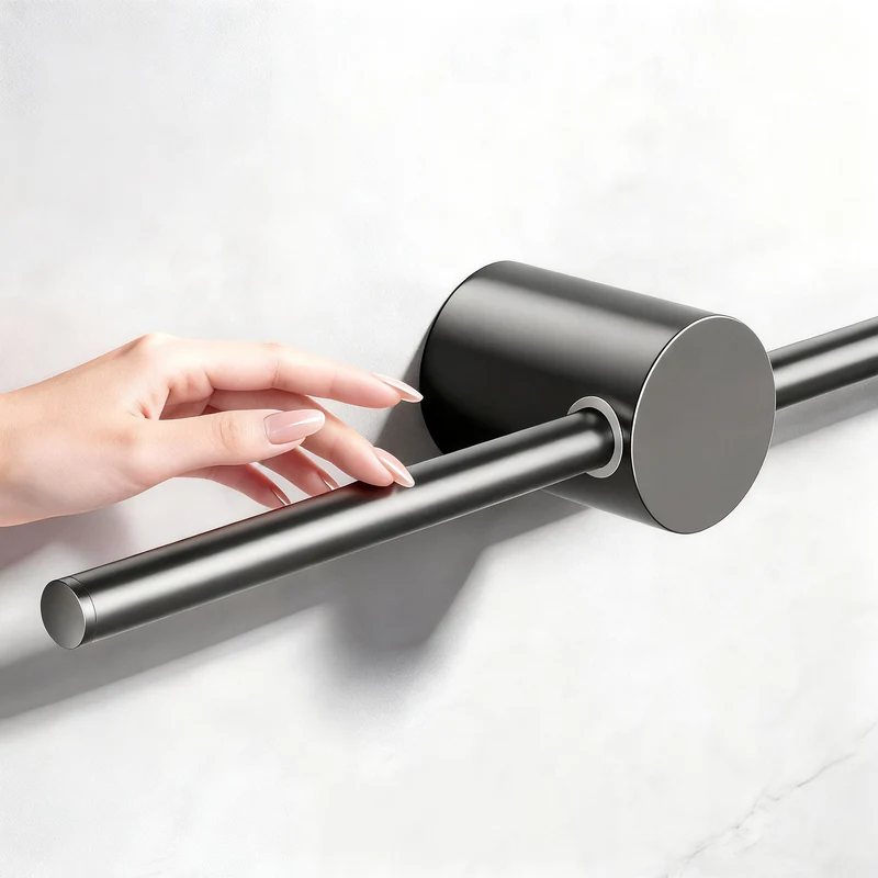 Ausziehbare Aluminium-Handtuchstange, Grau
