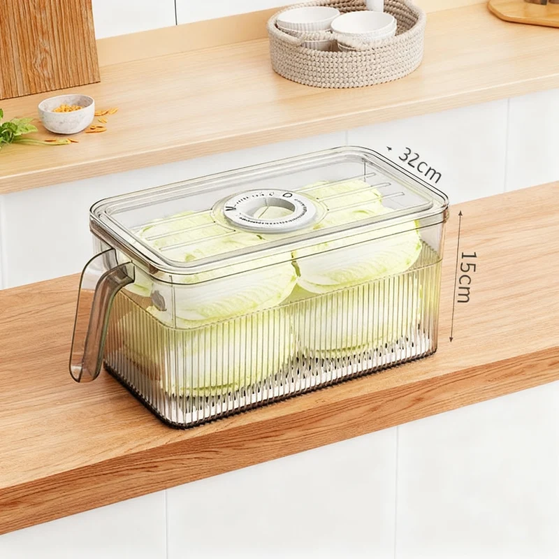 Kühlschrank-Frischhaltebox mit Ablauf und Zeitfunktion