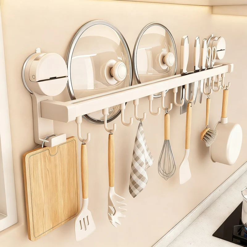 Küchen-Hängestange mit Haken aus Aluminium
