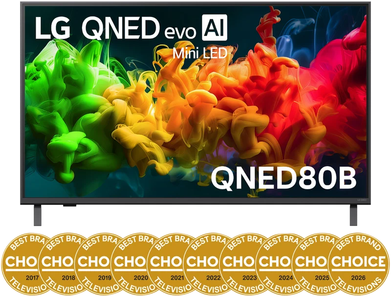 LG 43" QNED80B EVO AI Mini LED 4K Smart TV 2026
