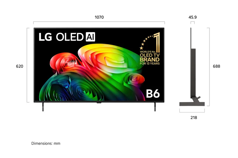 LG 48" OLED AI B6 4K Smart TV 2026