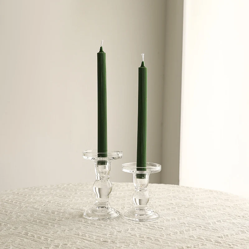 Kristallglas skulptierte Stiel Tafelkerzenhalter