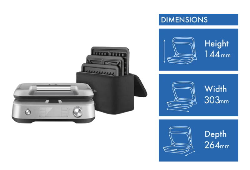 Breville The Switch & Press 3-in-1 Waffle, Jaffle & Grill
