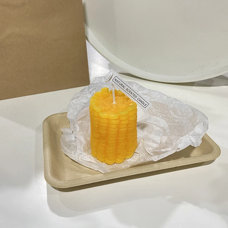 Handgegossene realistische Zitronen-förmige Duft-Soyakerze mit Baumwolldocht & Geschenkbox