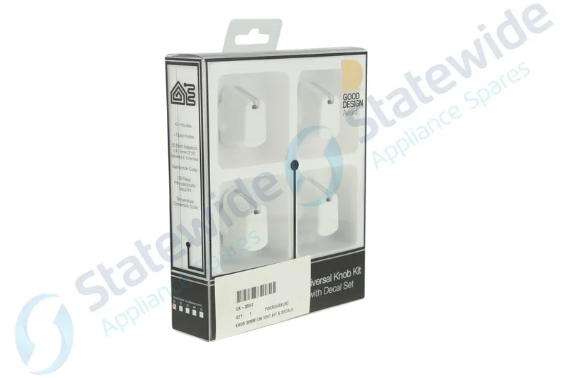 Universal Cooktop Knob White 30mm Skirt (Pack 4)