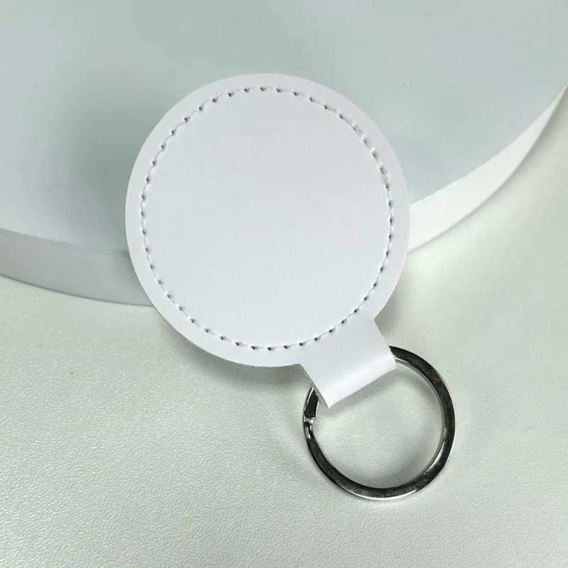 Premium Leder Runder Schlüsselanhänger Karnz