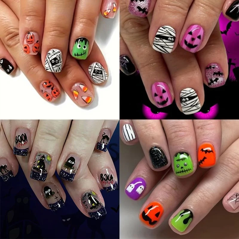 Künstlerische Halloween-Themen Nagelkunst Karnz 1789915324