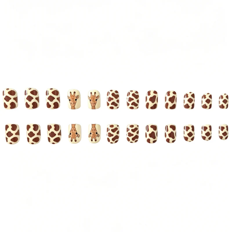 Künstlerische Giraffen-Themen Nagelkunst Extensions Karnz