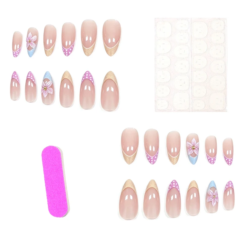 Künstlerische florale Acryl-Nagelerweiterungen Karnz 1789915721