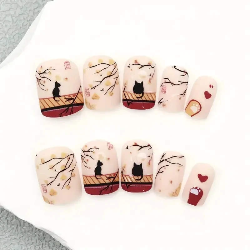 Künstlerisches katzenthema Acryl-Nagelkunst-Set Karnz