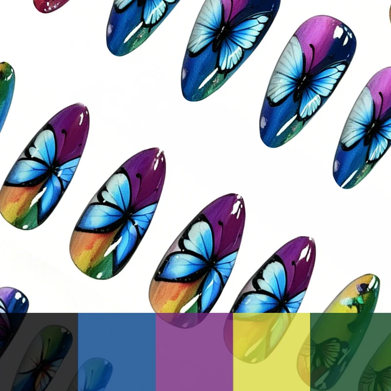 Künstlerische Schmetterling Nagelkunst Verzierungen Karnz