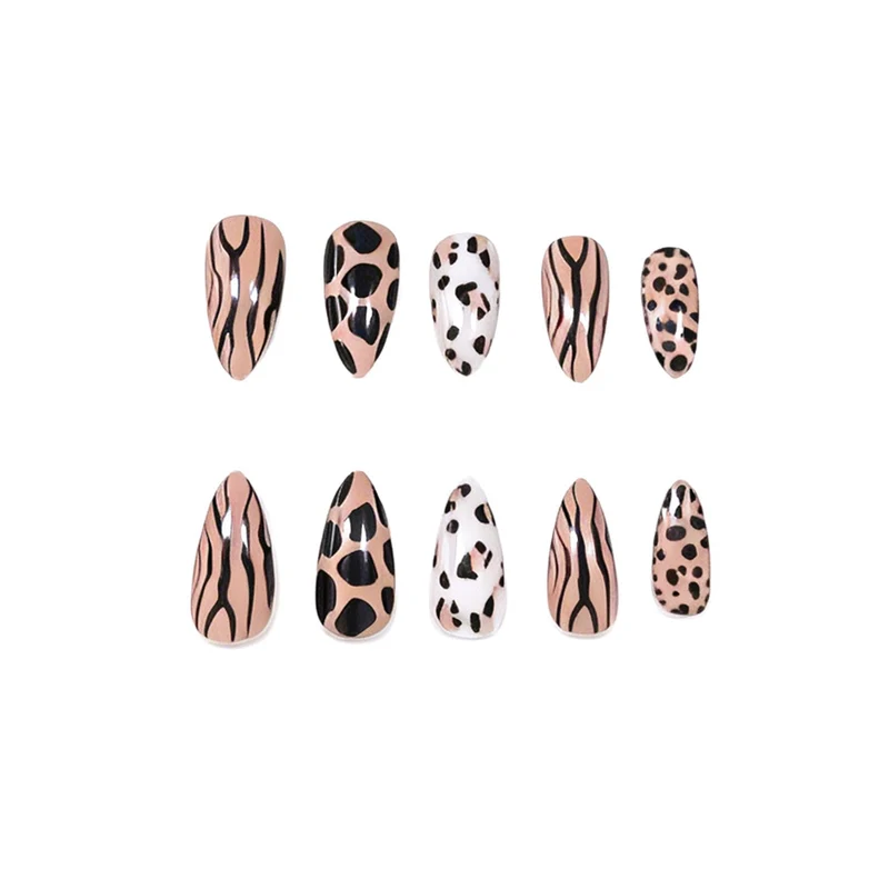 Animal Print Acryl Nagelset Karnz