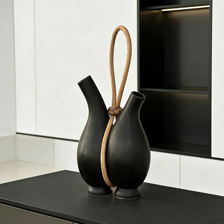 Künstlerische Doppelauslauf Dekorative Vase