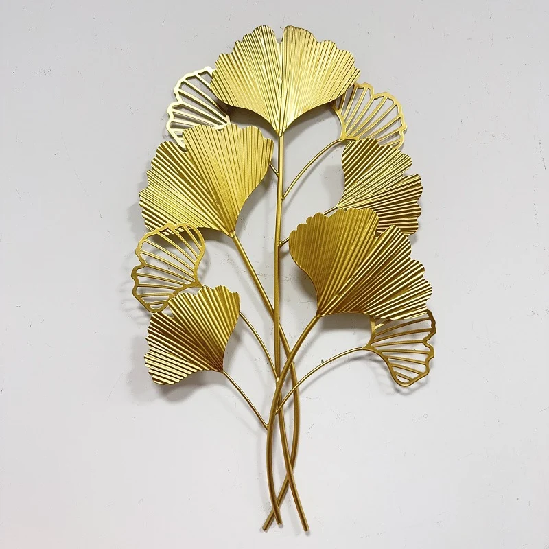 Dekorative Metall Ginkgo Wand Skulptur Karnz